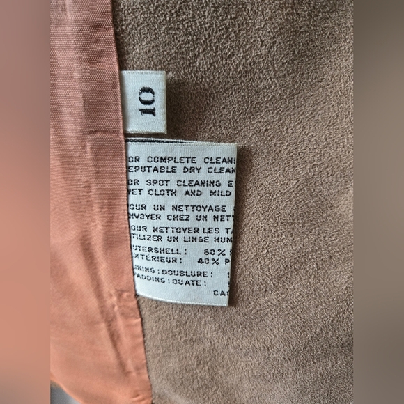 Vintage Camel Brown Faux Suede Blazer Jacket Size 10 80s/90s Retro Style - Picture 5 of 8